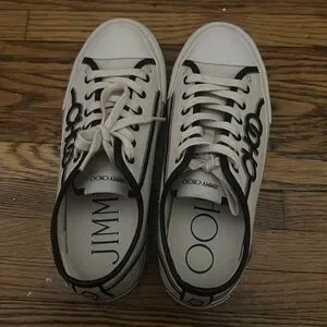 SALE!!Jimmy Choo★FENIX LOW Fenix Low/F | Denim/Milk Denim and Leather Trainers | New